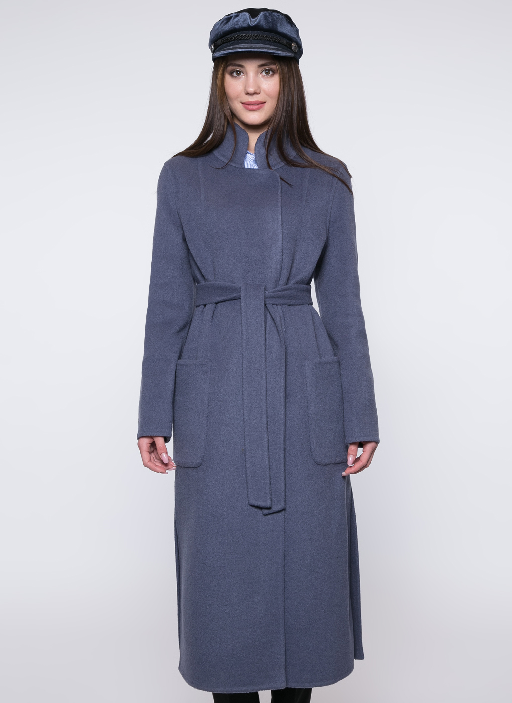 Пальто женское Каляев 37620 синее 50 RU