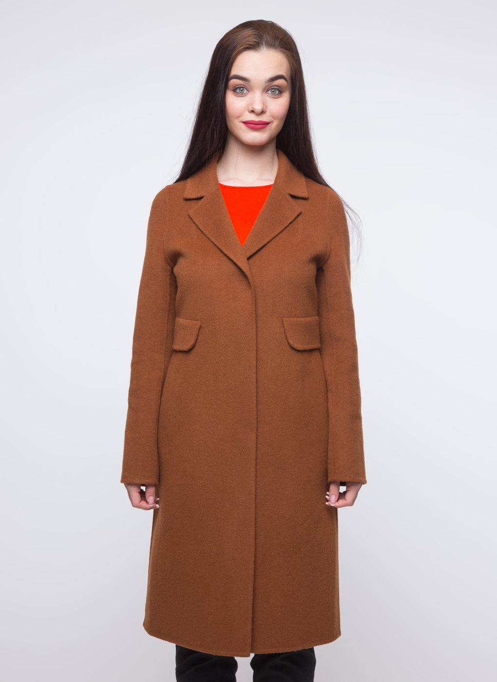Пальто женское Каляев 38960 коричневое 42 RU