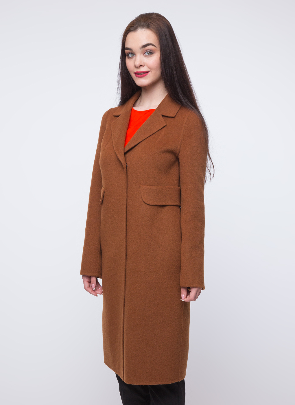 Пальто женское Каляев 38960 коричневое 44 RU