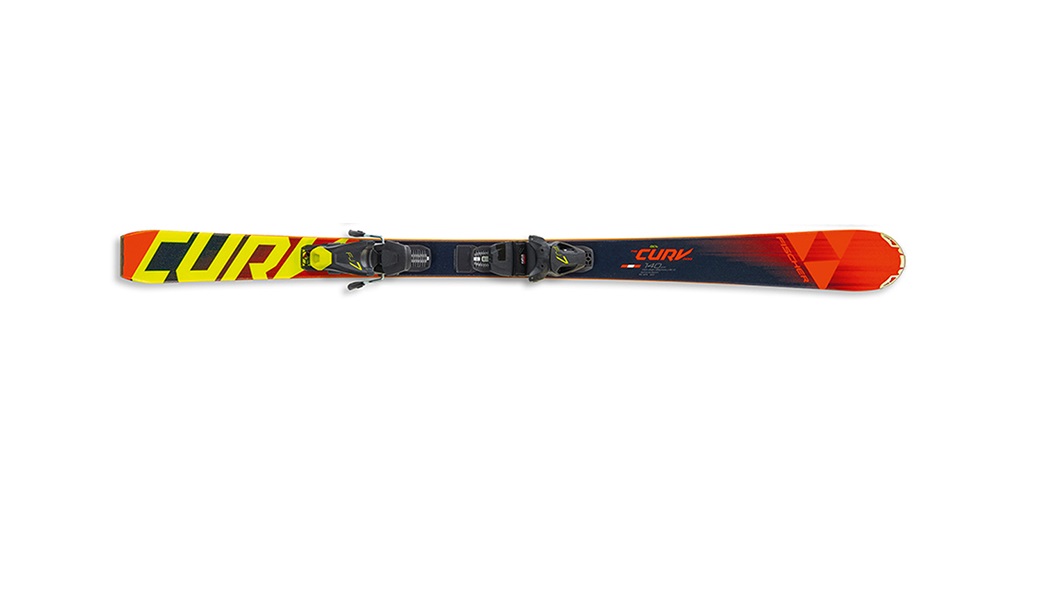 Горные лыжи Fischer RC4 The Curv Pro SLR + FJ7 AC 2020, black/orange, 130 см