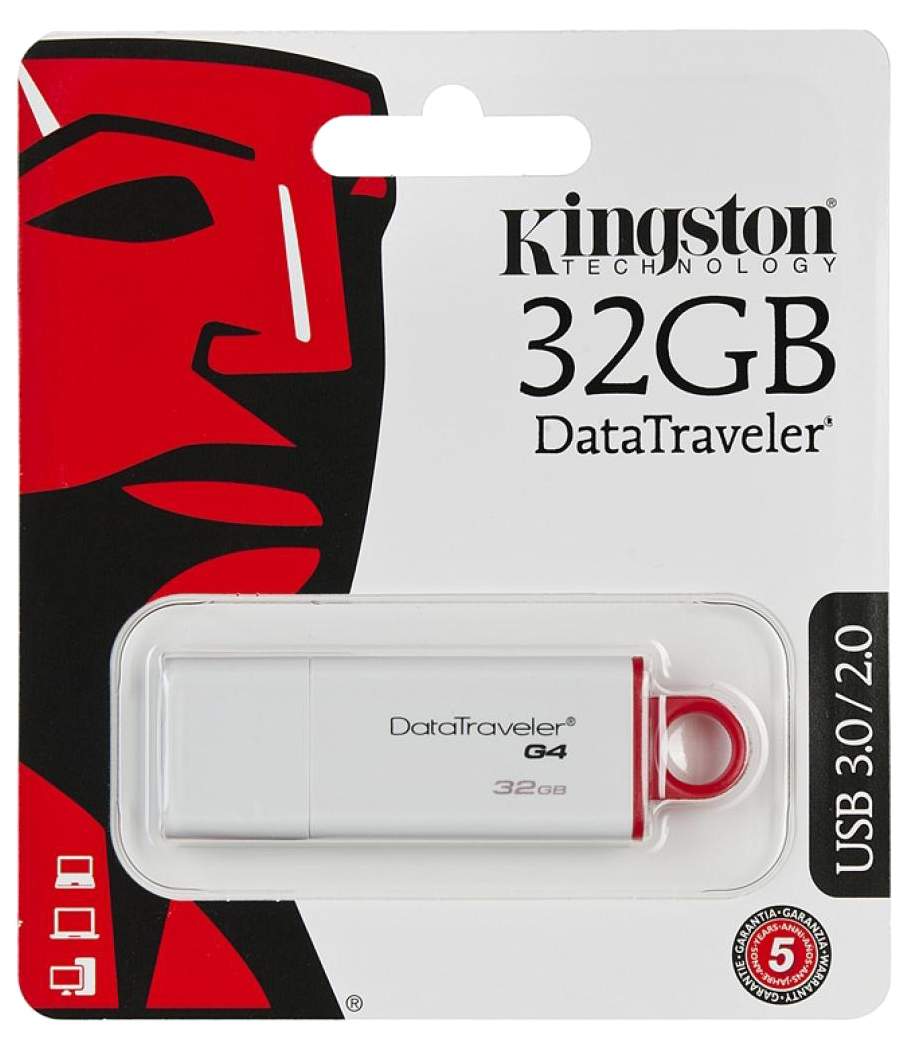 Флешка Kingston DataTraveler G4 32ГБ White/Red (DTIG4/32GB)