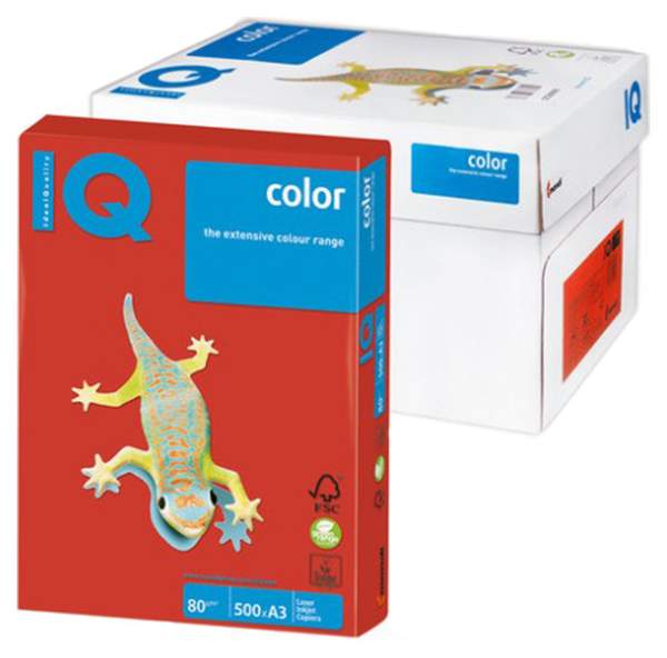 Бумага IQ CO44 color, А3, 80 г/м2, 500 л,, интенсив кораллово-красная