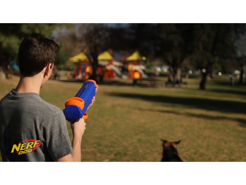 Запускатель мячей для собак NERF Tennis Ball Blaster, синий, длина 50 см