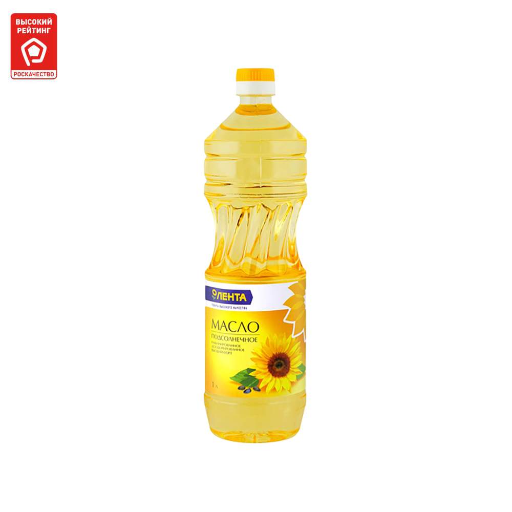 Масло подсолнечное Лента рафинированное дезодорированное высший сорт ...