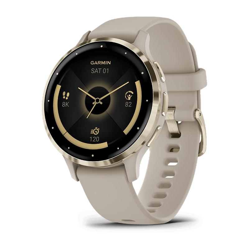 Смарт-часы Garmin Venu 3S, GPS, Wi-Fi, French Gray + Soft Gold, купить в Москве, цены в интернет-магазинах на Мегамаркет