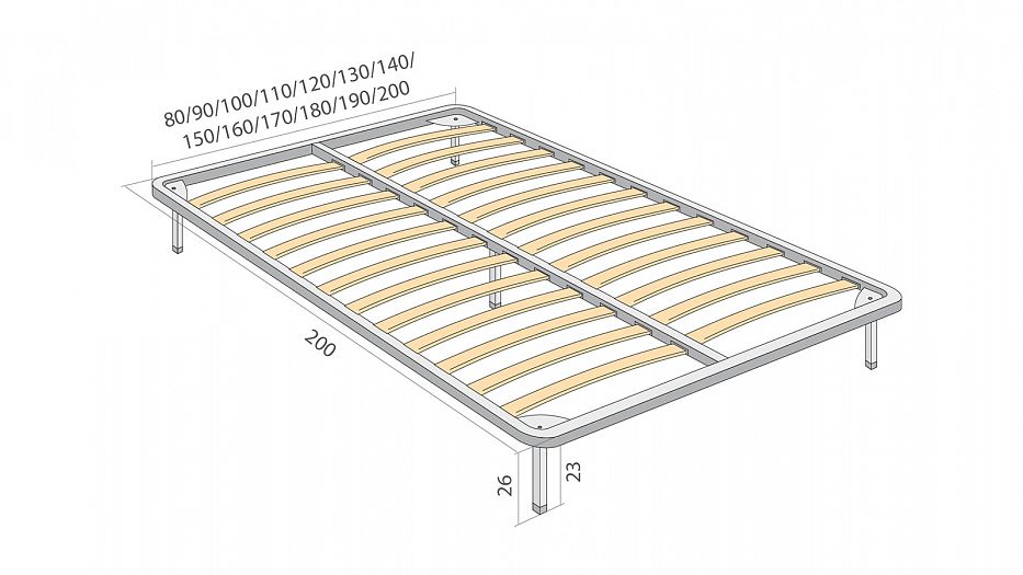 Основание кроватное Аскона C гибкими ламелями 120х200