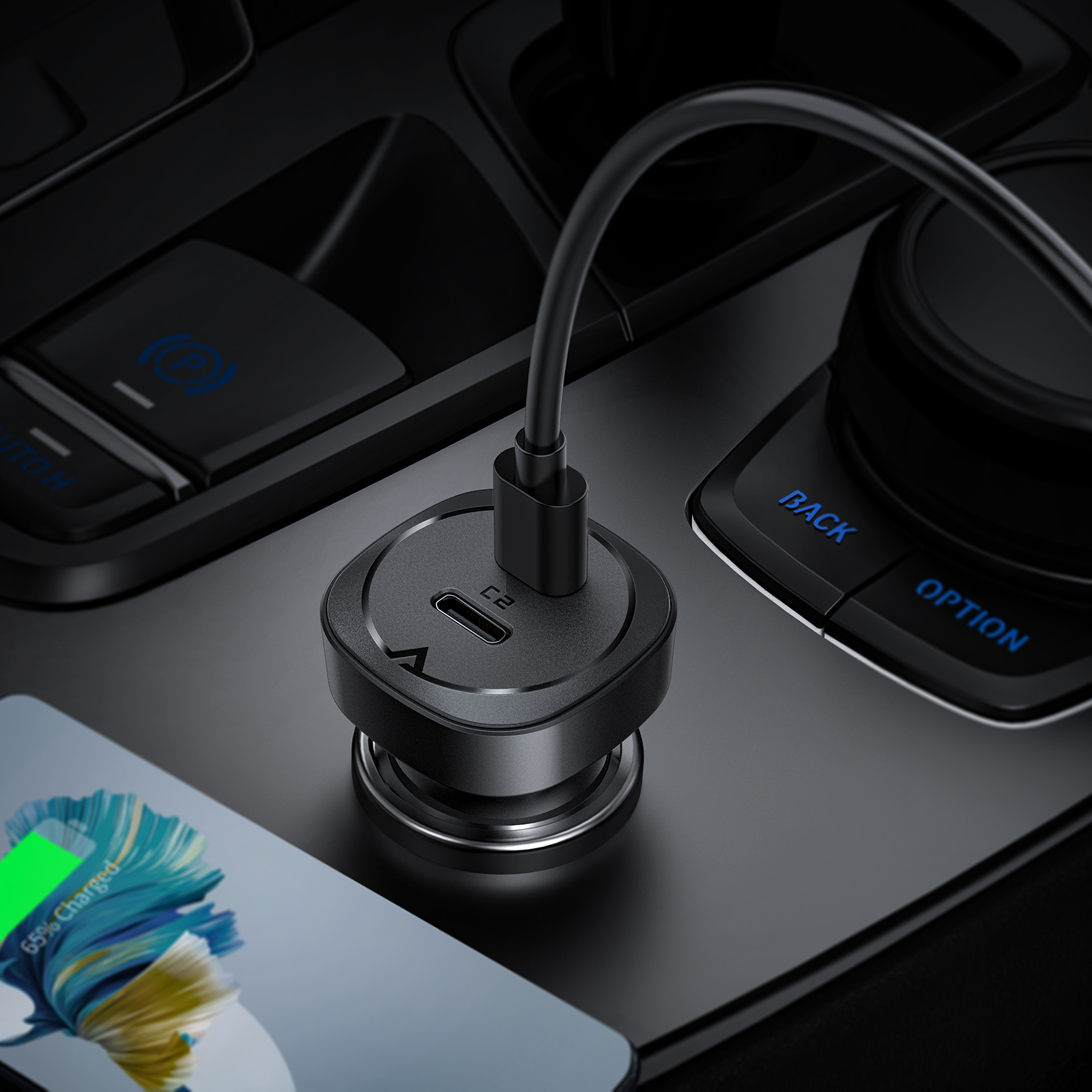 Автомобильное зарядное устройство Acefast B2 72W dual USB-C. Цвет: черный –  купить в Москве, цены в интернет-магазинах на Мегамаркет