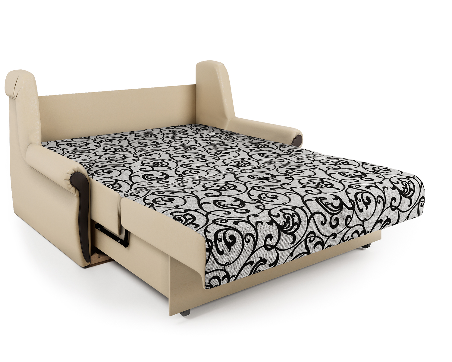 Диван-кровать Шарм-Дизайн Аккорд М 120, бежевый/узоры