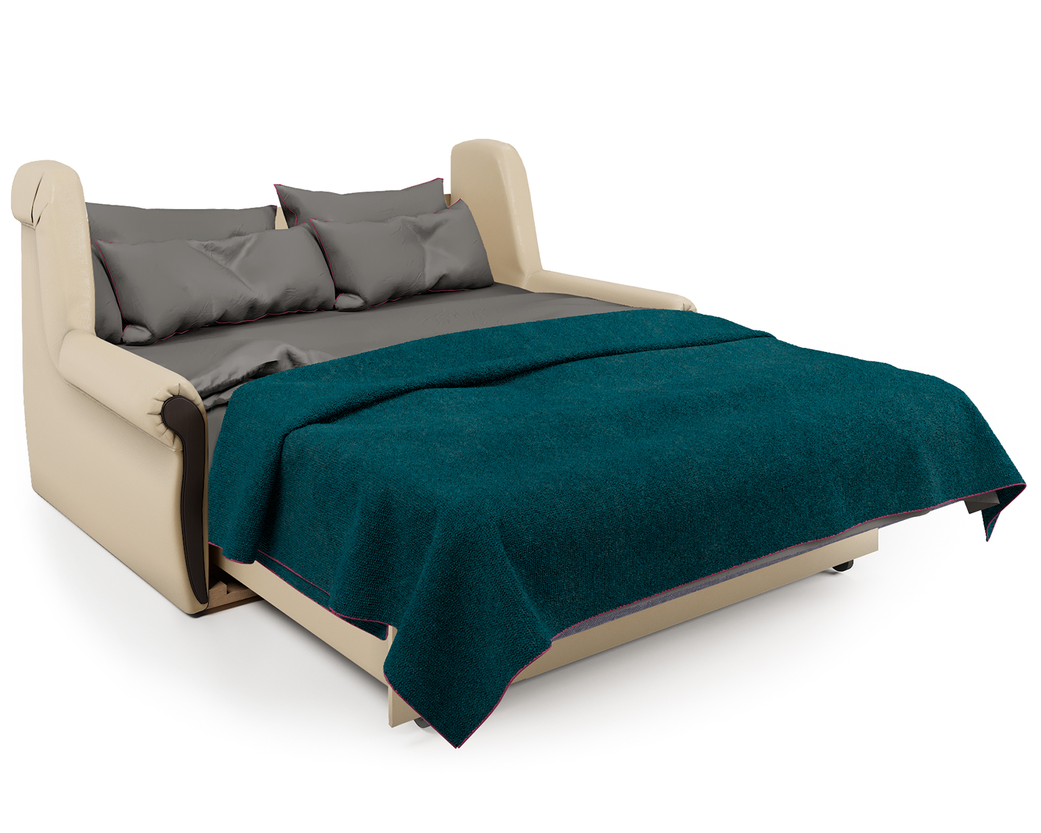 Диван-кровать Шарм-Дизайн Аккорд М 120, бежевый/узоры