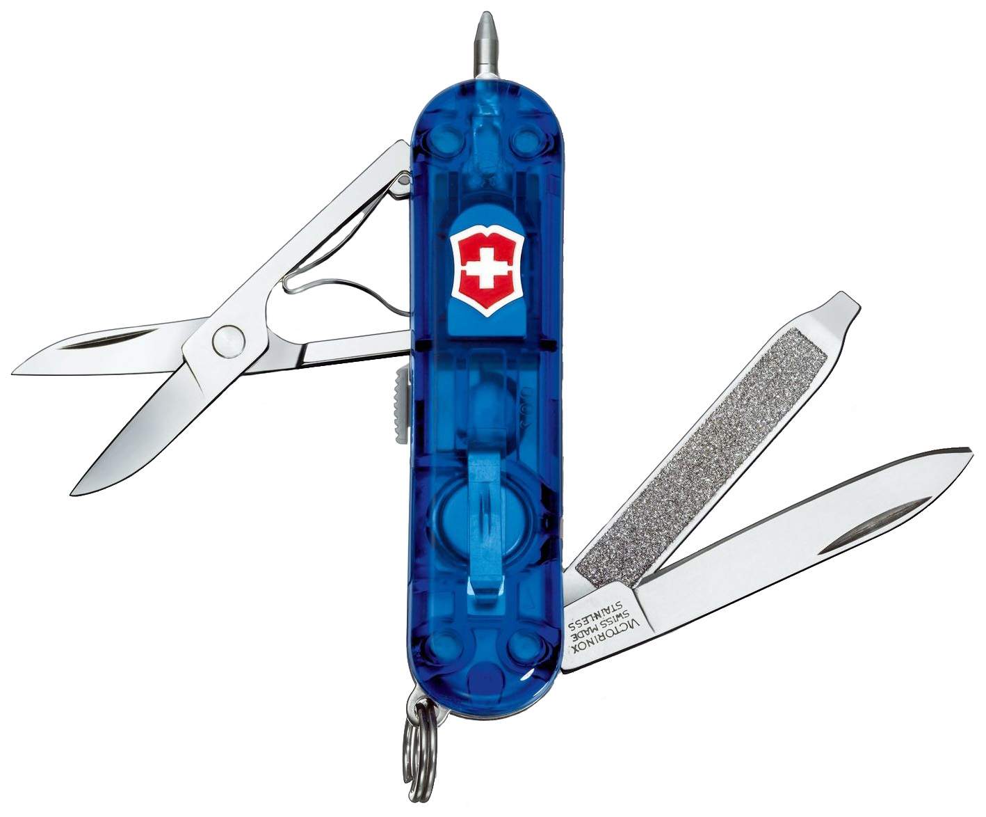 Мультитул Victorinox Classic Signature Lite, синий/прозрачный, 7 опций - купить в kotofоto.ru, цена на Мегамаркет