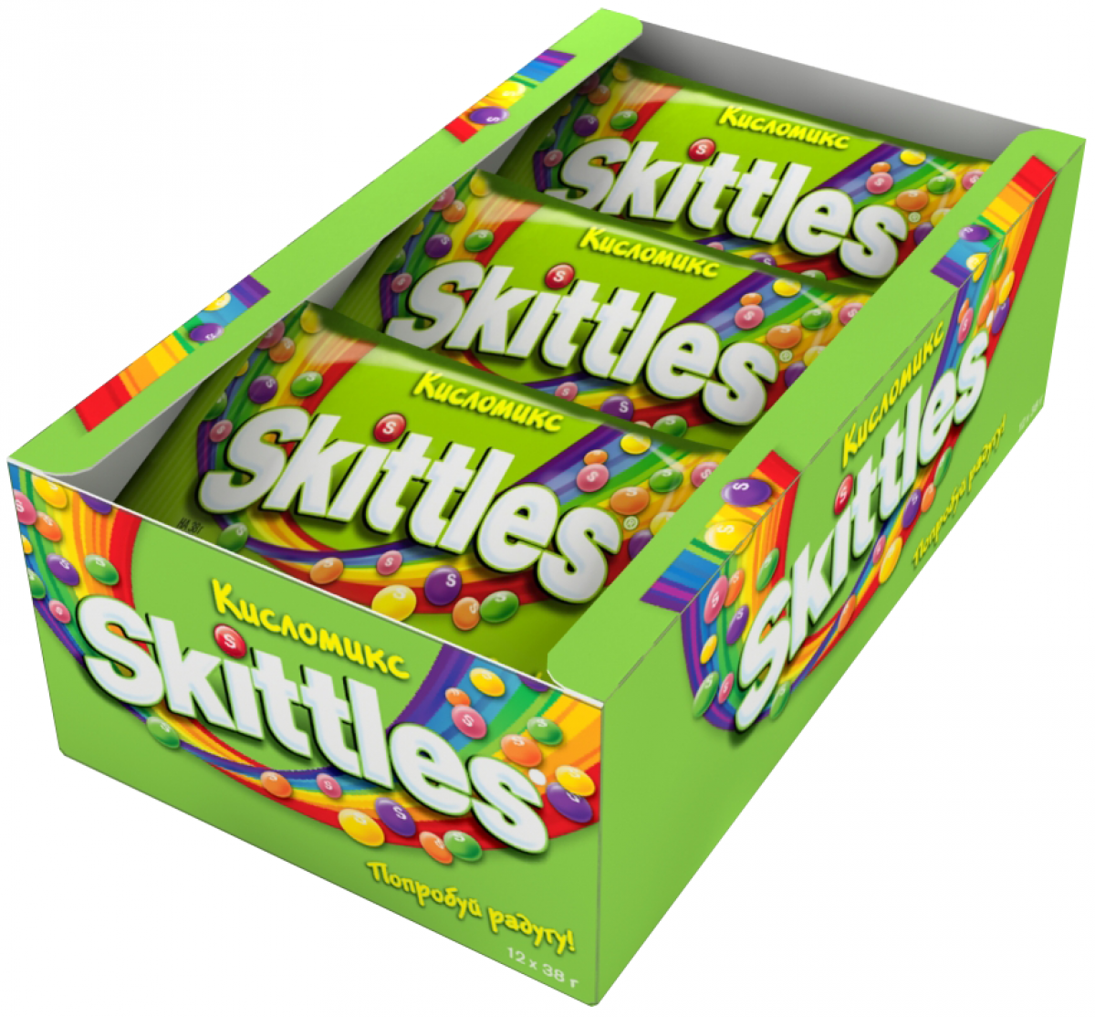 Купить жевательные драже в сахарной глазуре Skittles, Кисломикс, Шоубокс, 12 шт.* 38 гр., цены на Мегамаркет | Артикул: 100024101222