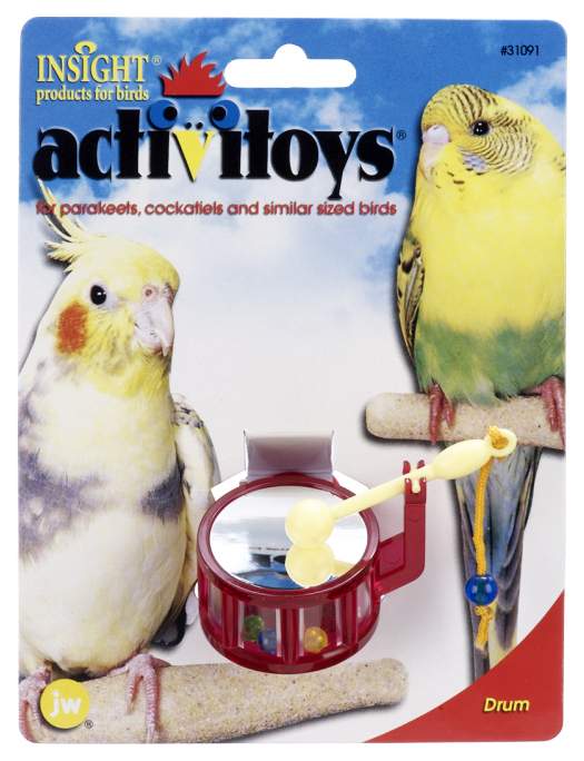 Погремушка для попугаев JW Барабан, пластик Activitoy Drum, 8х4.4х7 см, в ассортименте