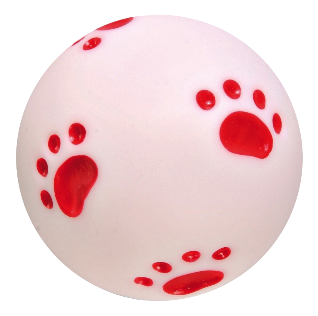 Апорт для собак TRIXIE Мяч След из винила, красный, белый, 10 см