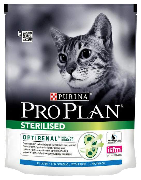 Сухой корм для кошек PRO PLAN Sterilised Optirenal, для стерилизованных, кролик, 0,4кг