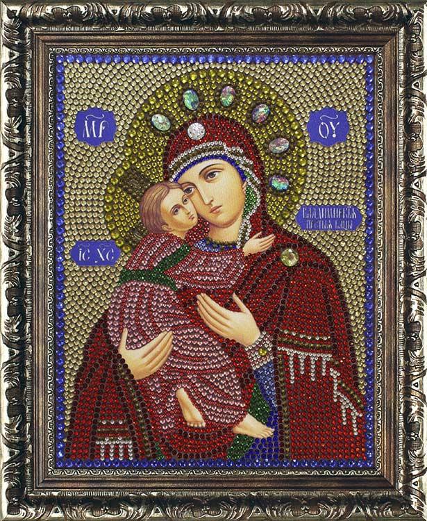 Алмазная вышивка Преобрана Икона Божией Матери Владимирская, 22x28 см