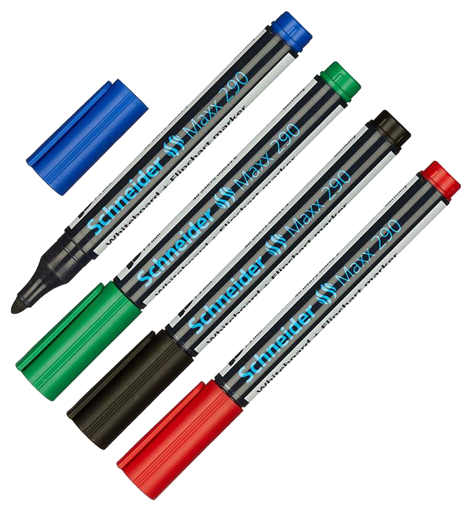 Набор маркеров Schneider Maxx 290 4 шт красный; зеленый; синий; черный