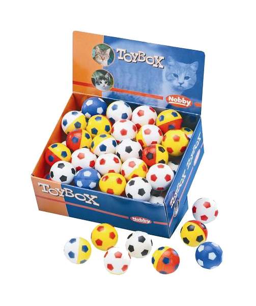 Игрушка для кошек Nobby Мяч футбольный, в ассортименте, диаметр 4 см, 48 шт