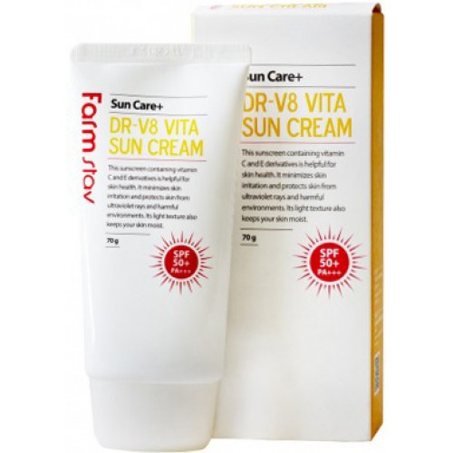 Купить солнцезащитный крем FarmStay DR-V8 Vita Sun Cream SPF 50/PA+++, цены на Мегамаркет | Артикул: 600000119323