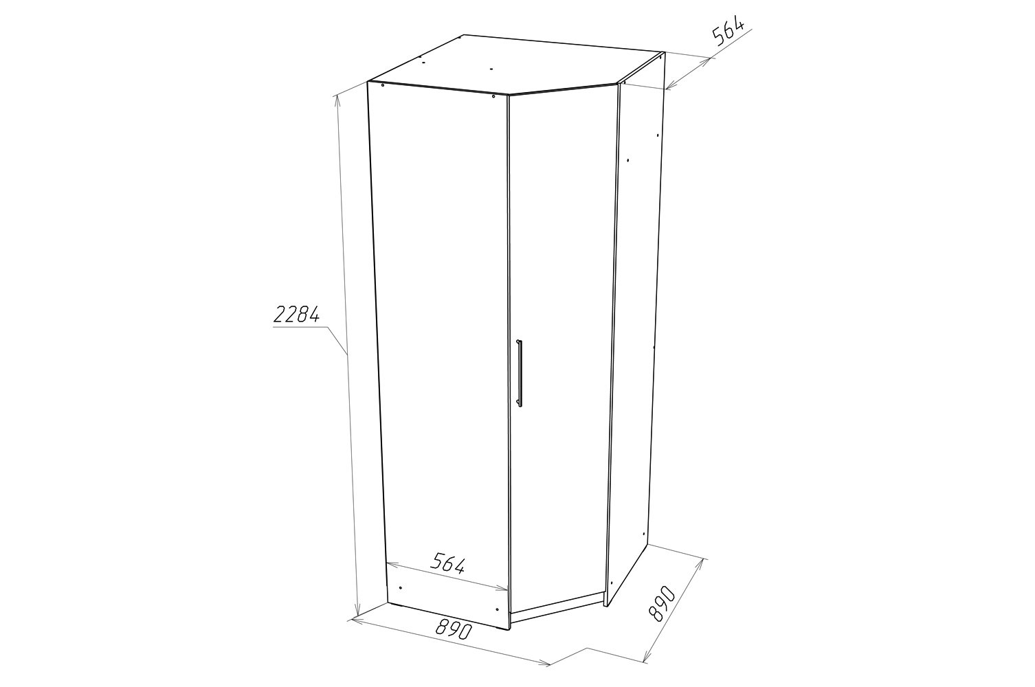 Угловой шкаф для одежды чертеж
