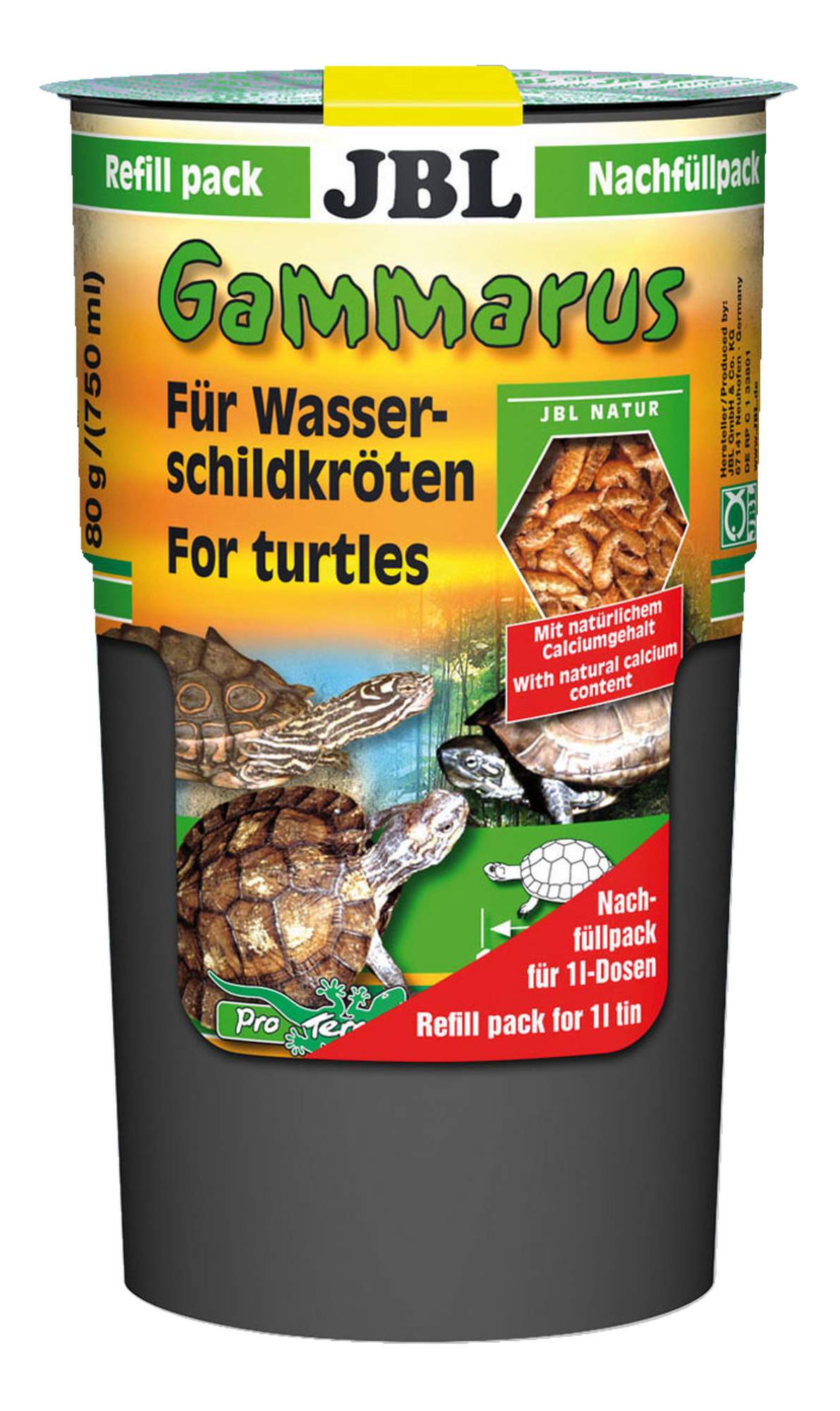 Корм для рептилий JBL Gammarus для водных черепах, очищенный, специальная упаковка, 750мл