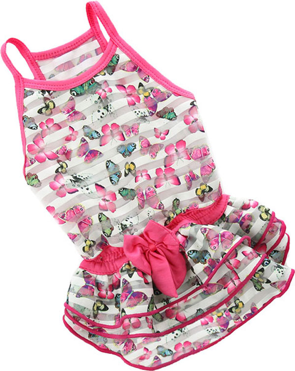Платье для собак FOR MY DOGS Бабочки, женское, розовое, 413SS-2019 12