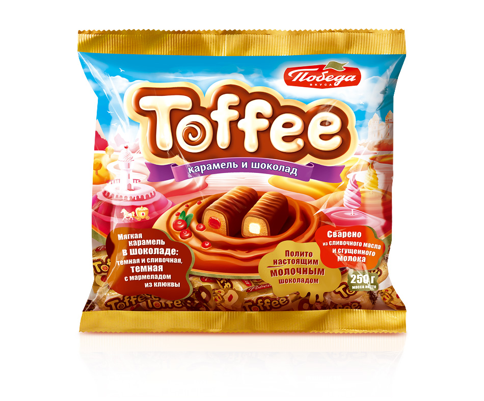 Мягкая карамель Победа Вкуса Toffee в шоколаде 2 вида