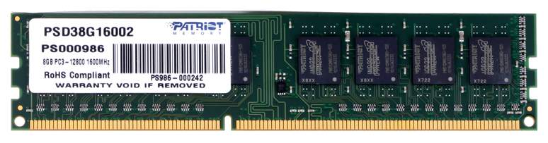Оперативная память Patriot 8Gb DDR-III 1600MHz (PSD38G16002) - купить в Ситилинк, цена на Мегамаркет