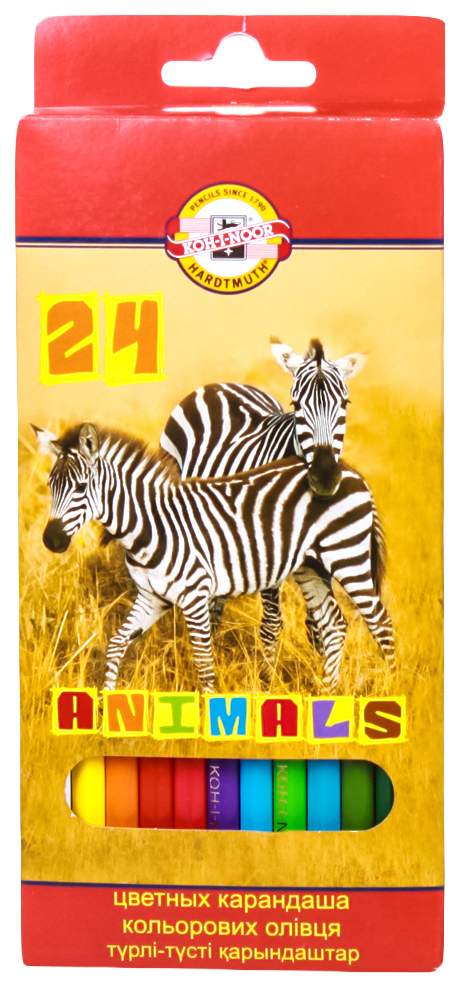 Карандаши цветные KOH-I-NOOR Животные 24 цвета