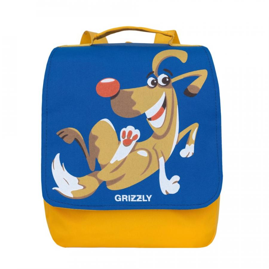 Рюкзак детский Grizzly RK-998-1 синий - Дошкольный для девочкиелтый