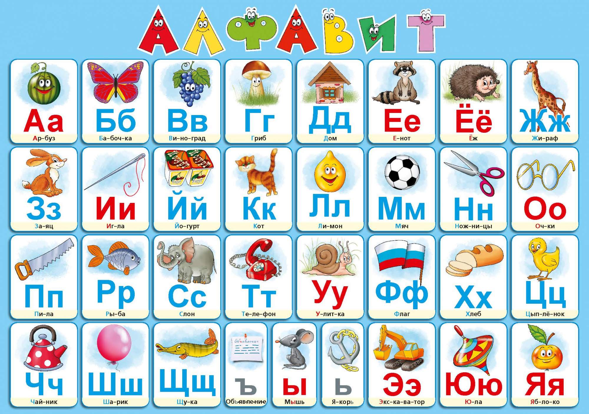 Алфавит в картинках распечатать Алфавит Русский.Настольное Детское Издание(Учимся писать Буквы) С комплектом Мар