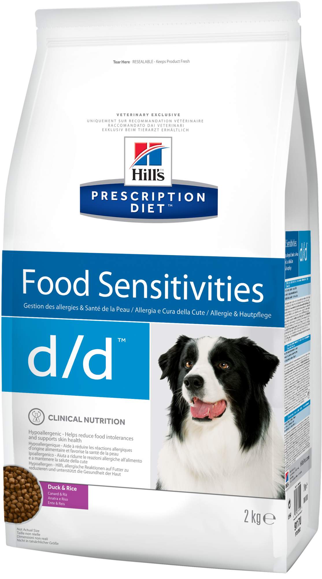 Сухой корм для собак Hill's Prescription Diet d/d Food Sensitivities, утка, 2кг