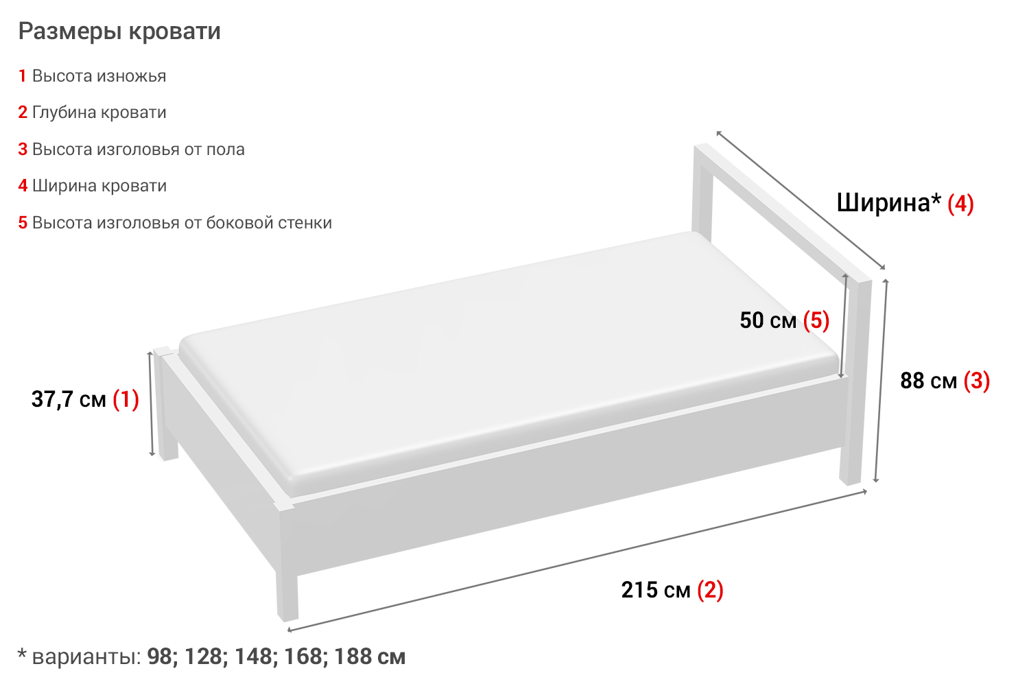 Кровать без подъёмного механизм Hoff Соренто, дуб бонифаций