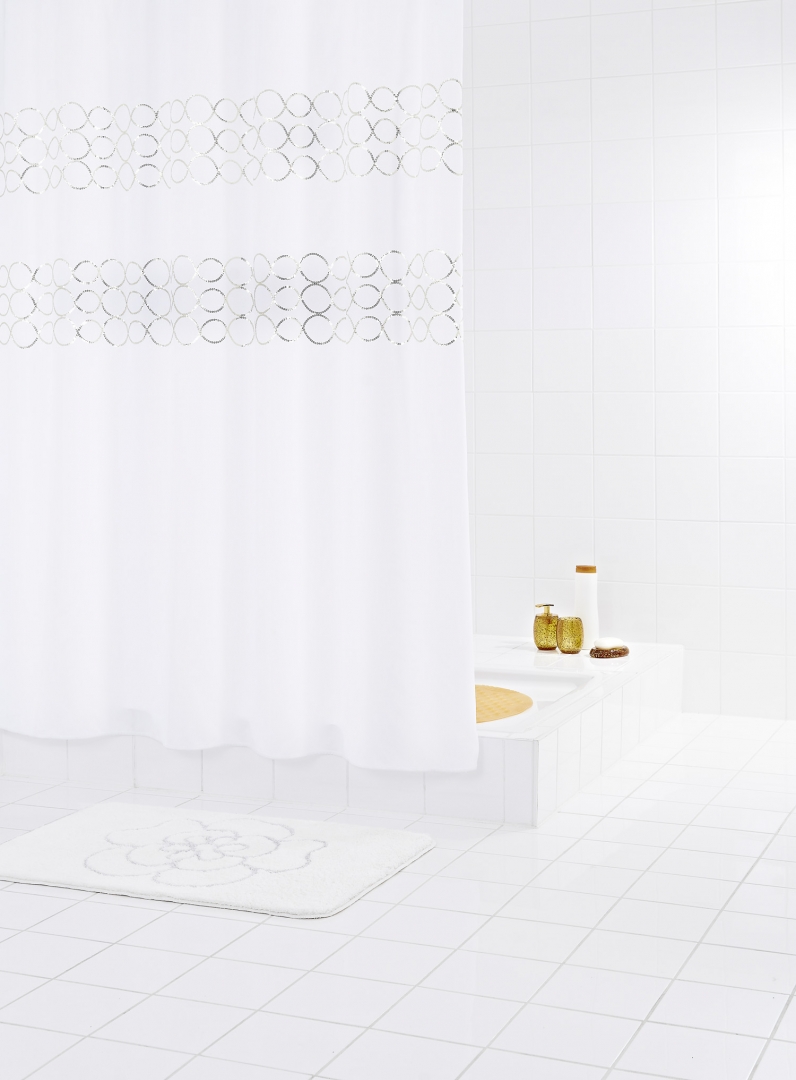 Штора для ванных комнат Paillette желтый/золотой 180*200