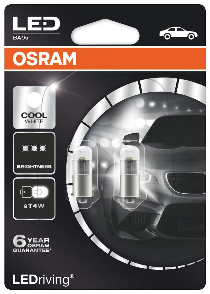 Лампа светодиодная автомобильная OSRAM 1W 12V T4W 6000К (3850CW-02B)