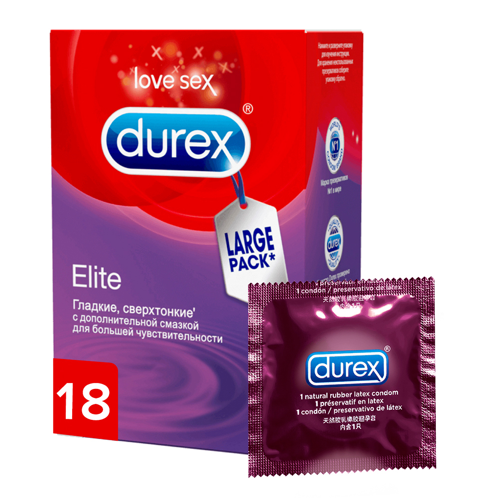 Презервативы Durex Elite ультратонкие, 12 шт 8120890 - Durex - Ультратонкие презервативы - Купить