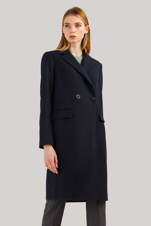 Пальто женское Finn Flare B19-11007 синее XL