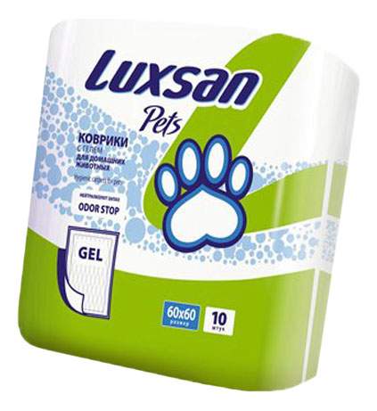 Пеленки для кошек и собак одноразовые LUXSAN Premium Gel 60 x 60 см, 10 шт