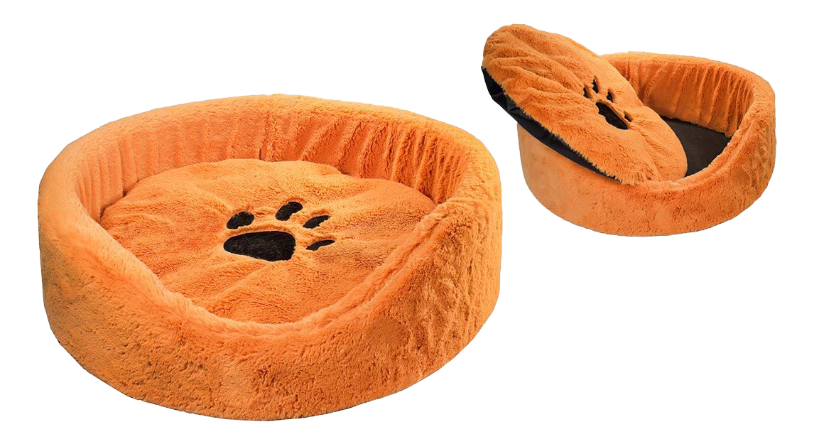 Лежанка для кошек и собак Дарэлл 50x50x17см оранжевый