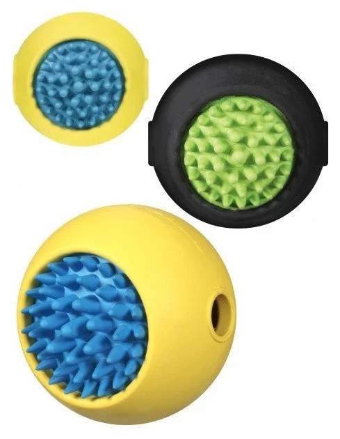 Жевательная игрушка для собак JW Grass Ball Medium Мячик с ежиком, в ассортименте, 13 см