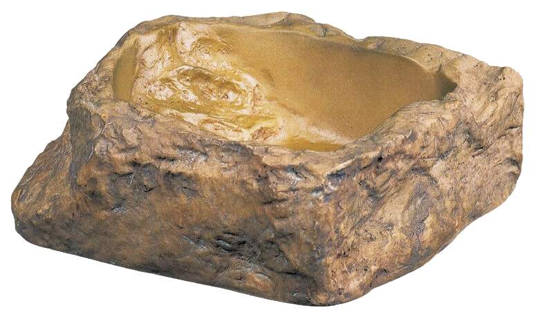 Поилка для рептилий Exo Terra РТ2801, камень, пластик, малая, S, 10х10х3 см
