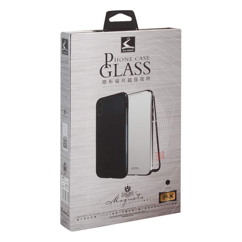 iPhone X WK Magneto Glass Phone Case Black