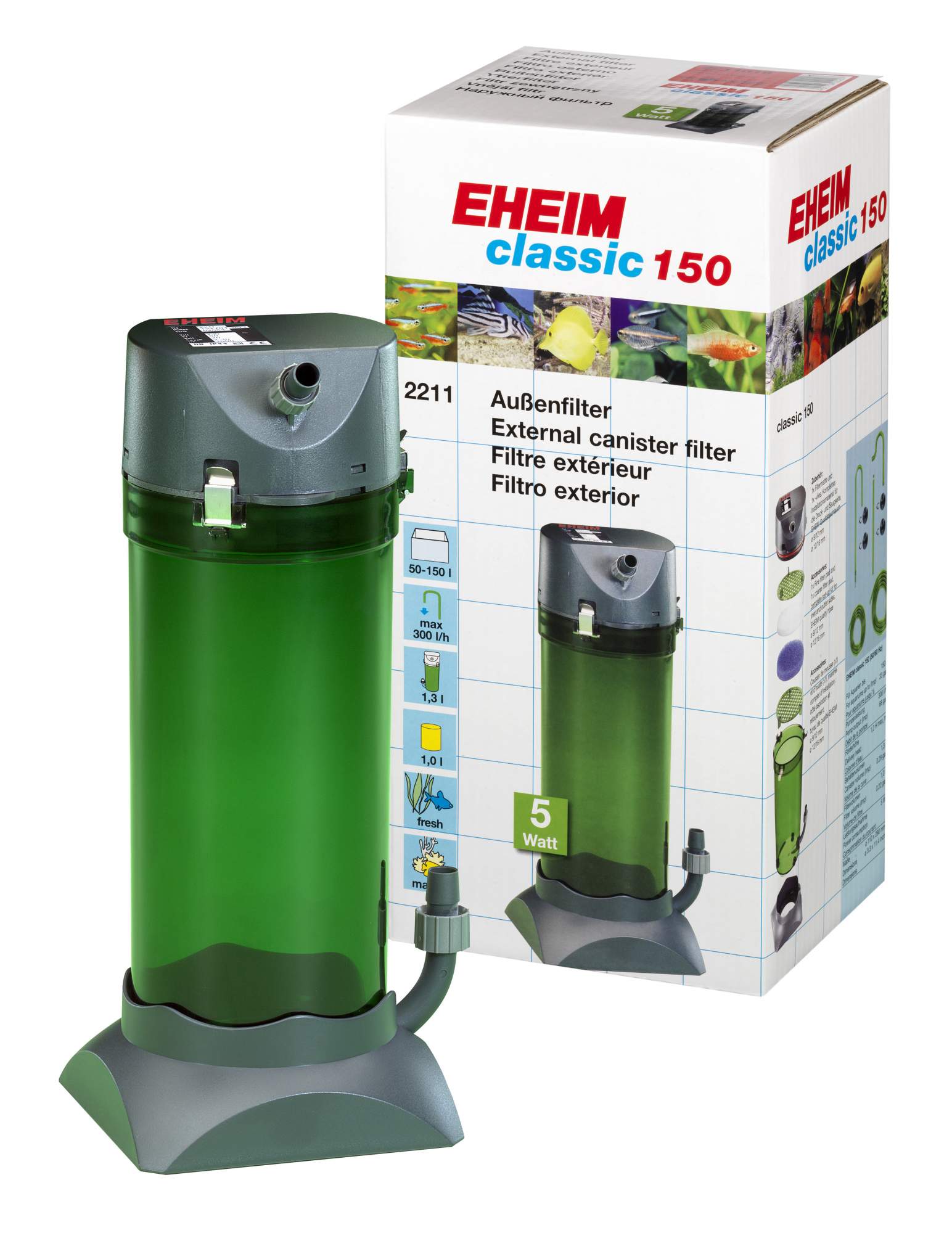 Фильтр для аквариума внешний Eheim Classic 150, 150 л/ч, 5 Вт
