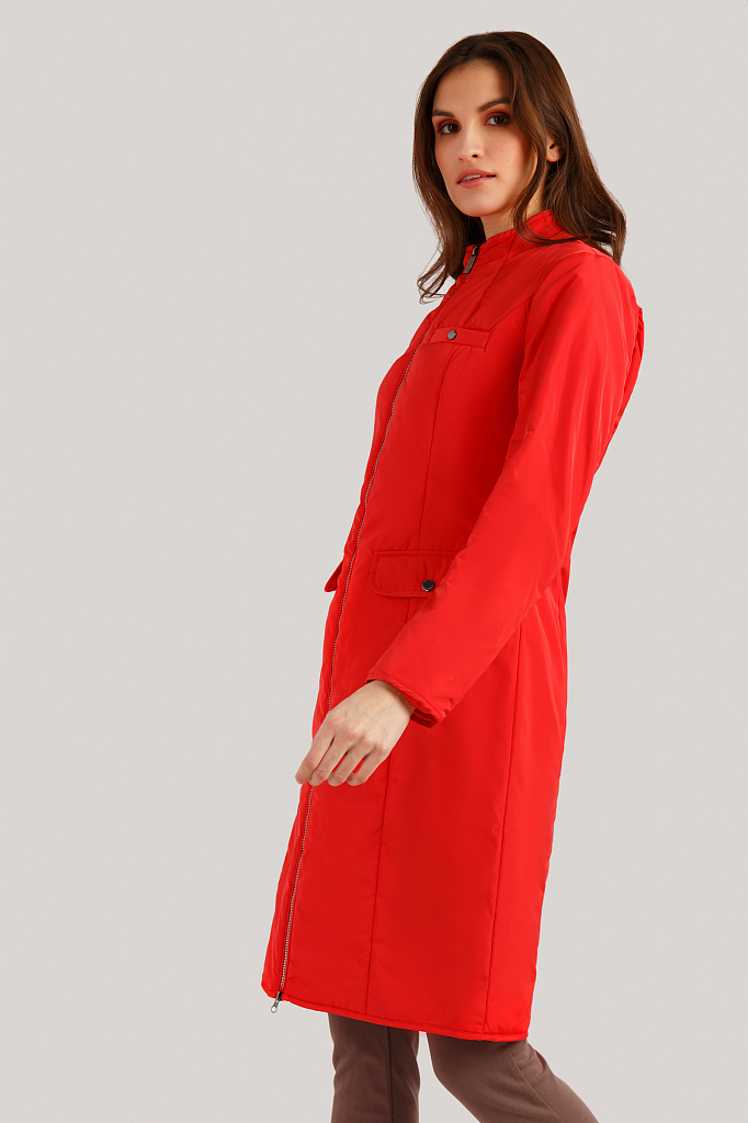 Пальто женское Finn Flare B19-12090 красное XS