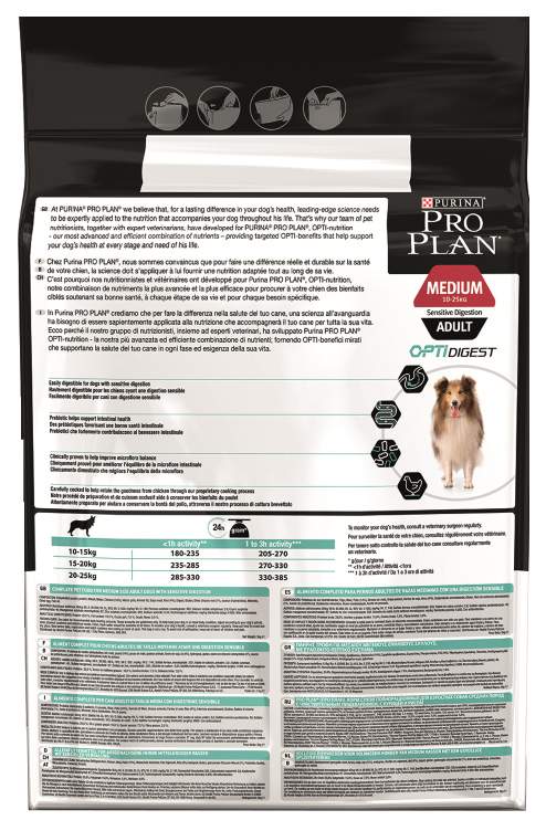 Сухой корм для собак PRO PLAN OptiDigest Medium Adult, для средних пород, ягненок, 3кг