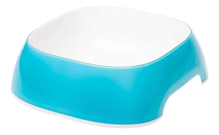 Одинарная миска для кошек и собак Ferplast, пластик, резина, голубая, 0,75л