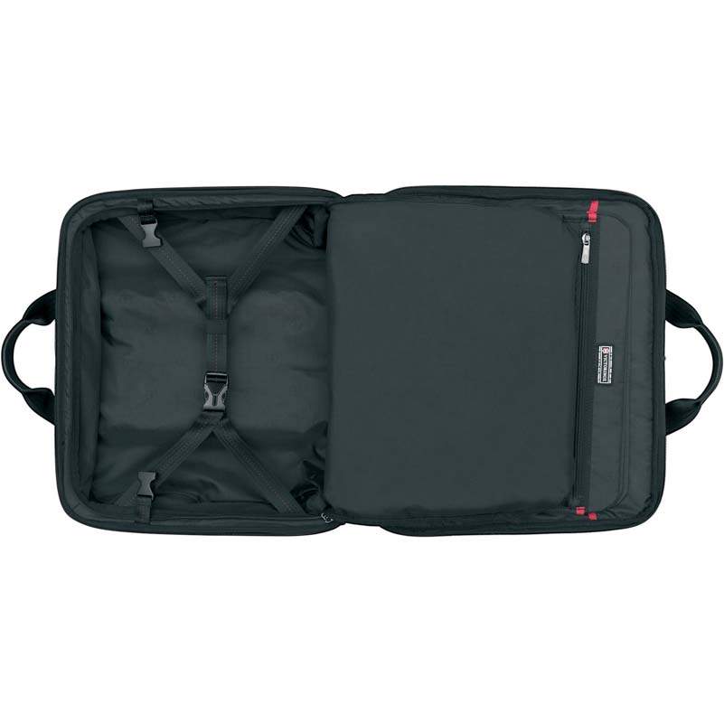 Дорожная сумка кожаная Victorinox One Rolling Briefcase черная 42 x 21 x 40
