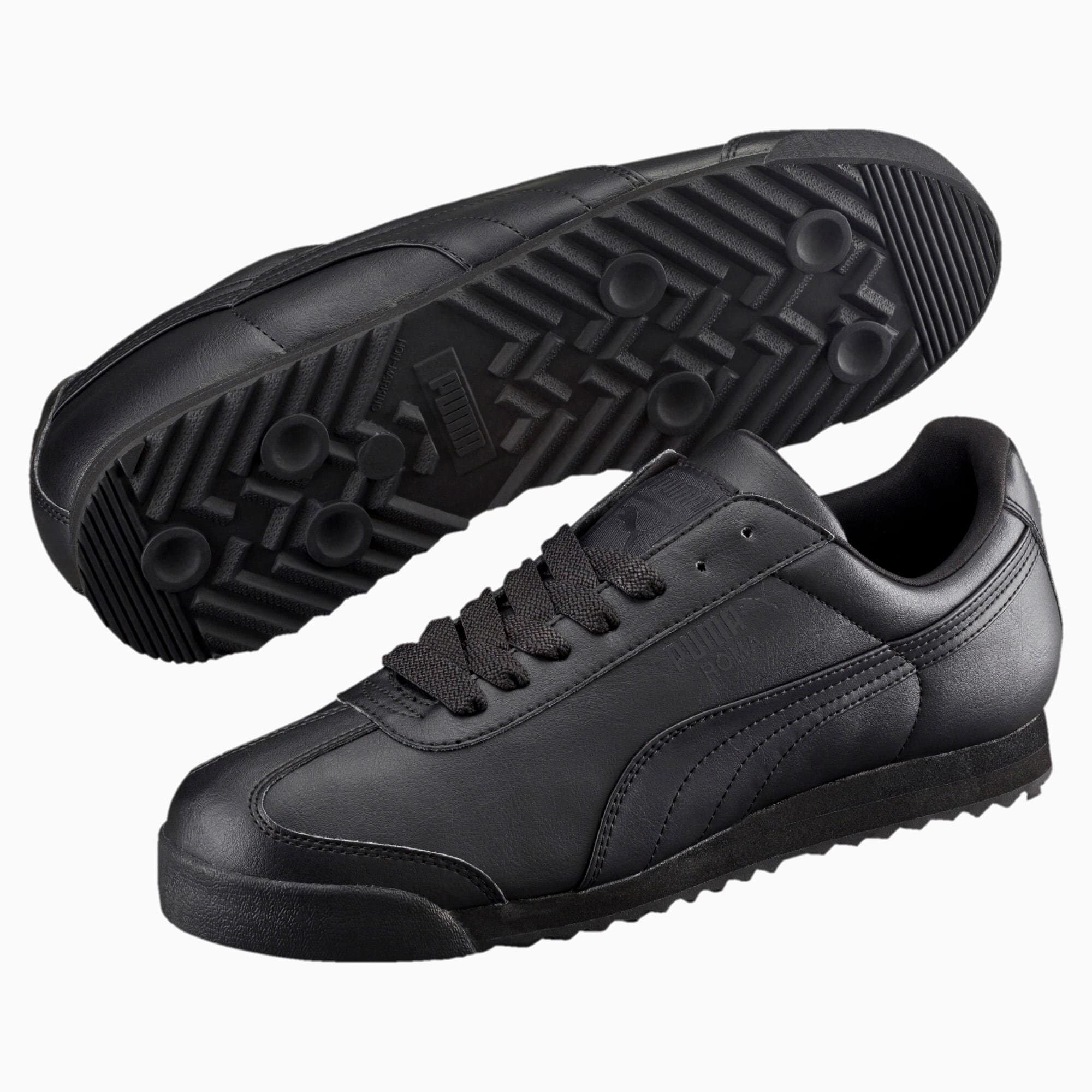 Puma roma black clearance 10