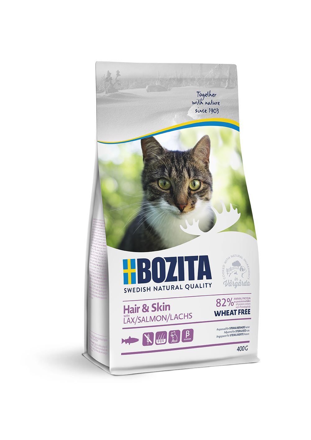 Сухой корм для кошек BOZITA Feline Function Sensitive Hair&Skin, лосось, 0,4кг