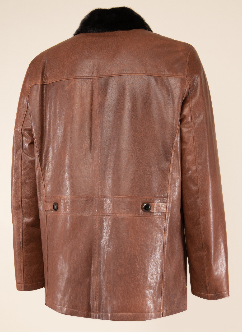 Кожаная куртка мужская Ennur 50435 коричневая 54 RU