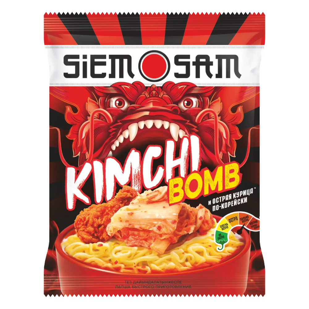 Купить лапша Siem Sam Kimchi bomb быстрого приготовления, 90 г, цены на Мегамаркет | Артикул: 100065429399